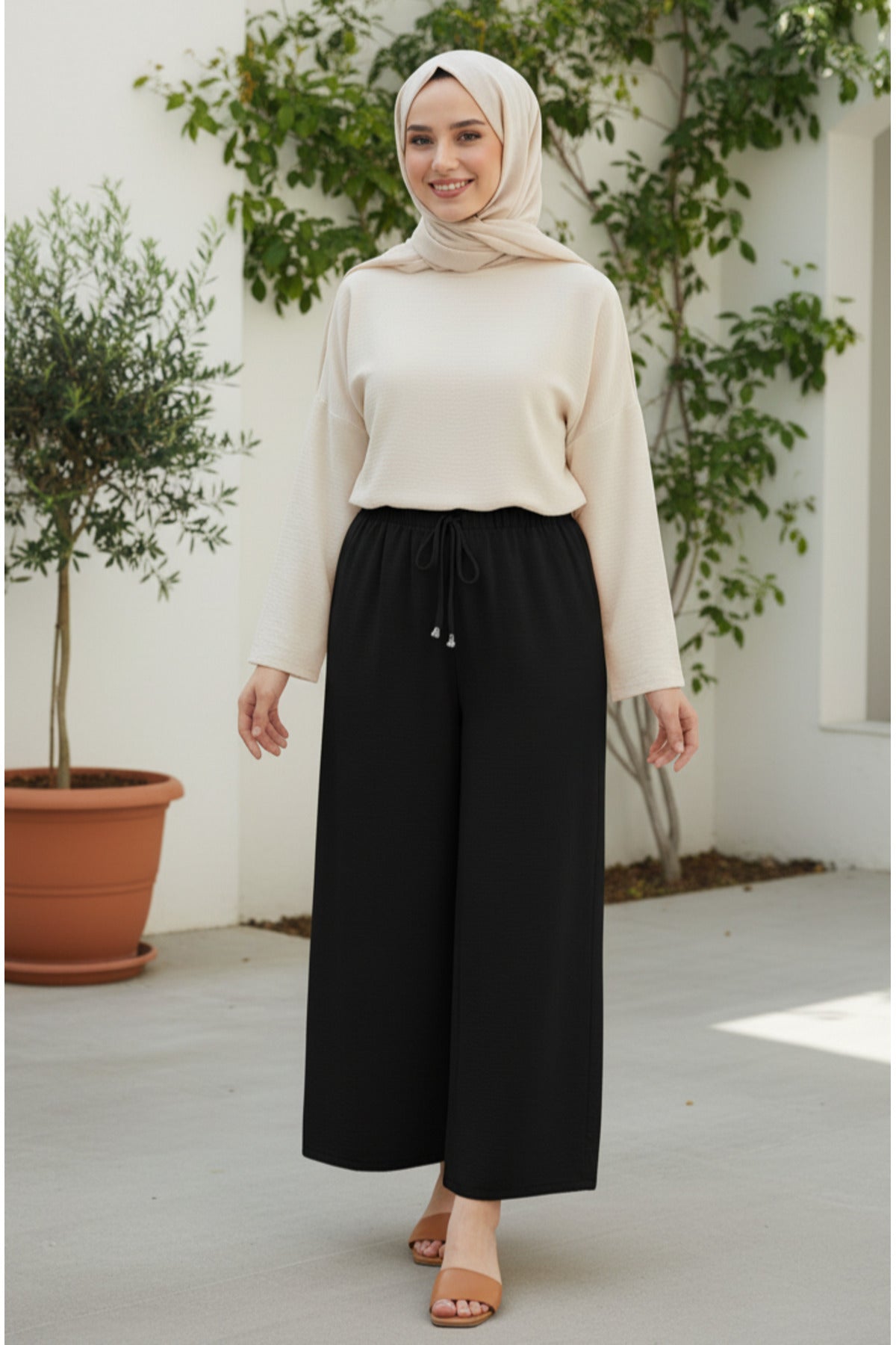 Beli Lastikli Ayrobin Pantolon - LVR005 - Siyah