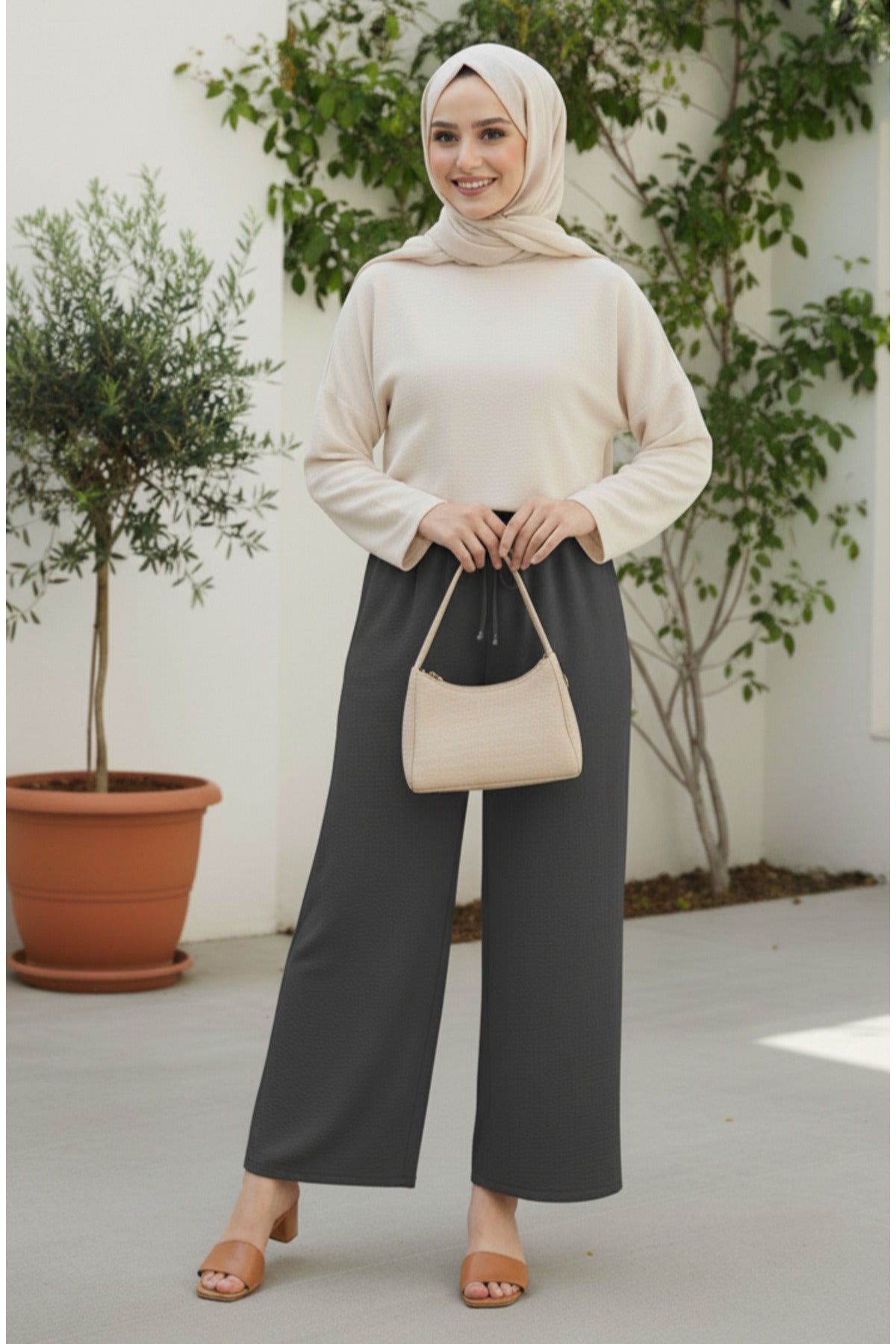 Beli Lastikli Ayrobin Pantolon - LVR005 - Füme