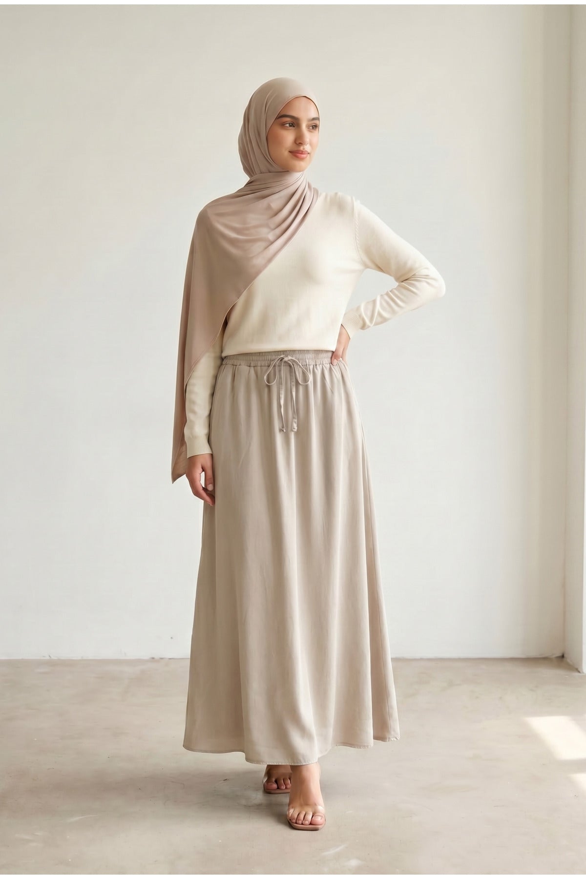 Beli Lastikli Tansel Etek - LVR002 - Krem