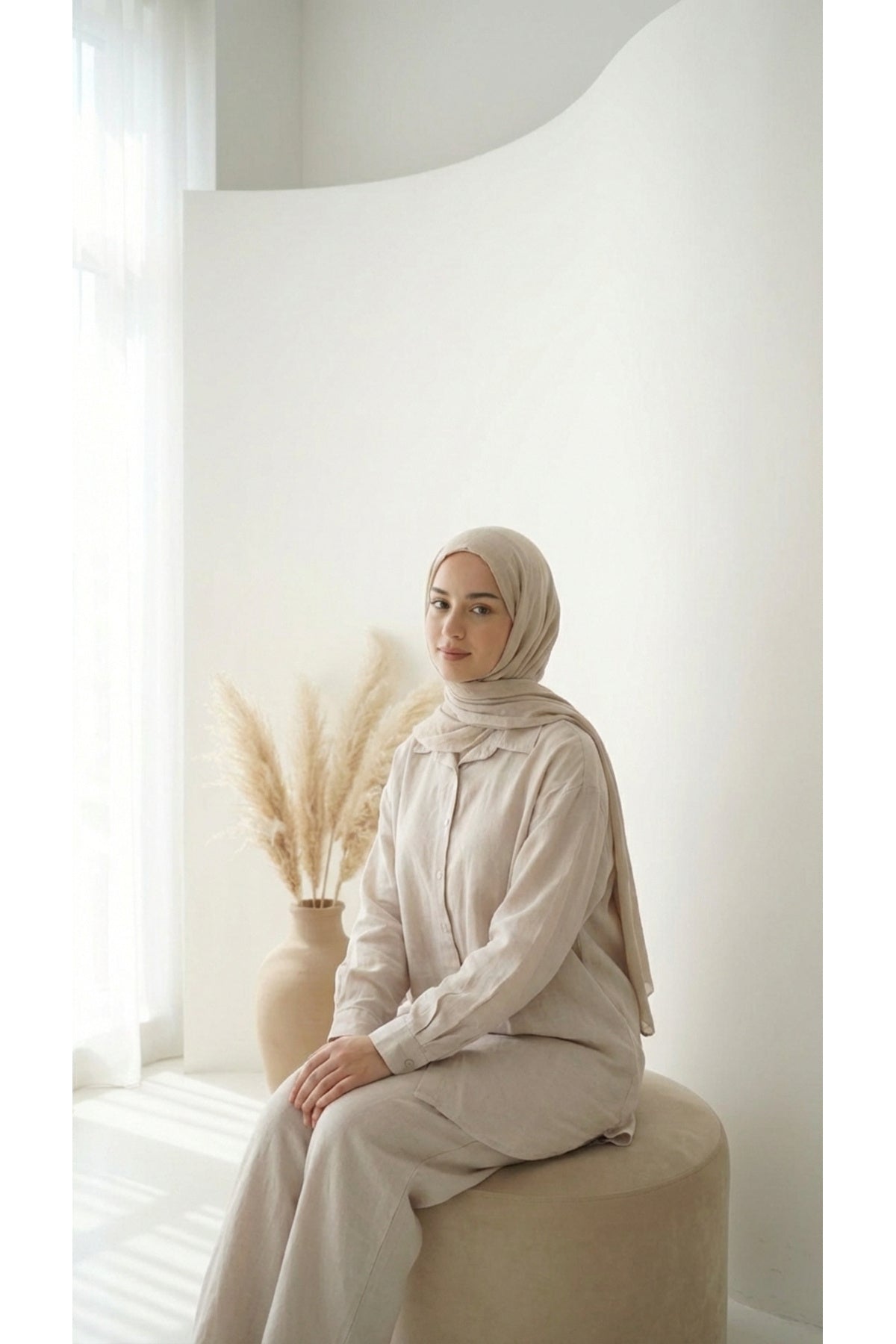 Tensel kumaş Tunik - LVR008 - Bej
