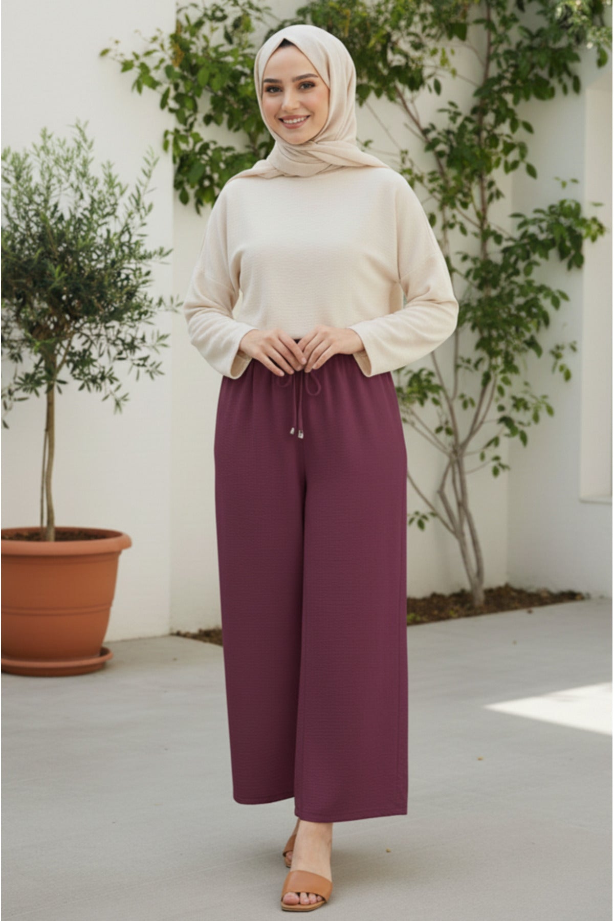 Beli Lastikli Ayrobin Pantolon - LVR005 - Lila