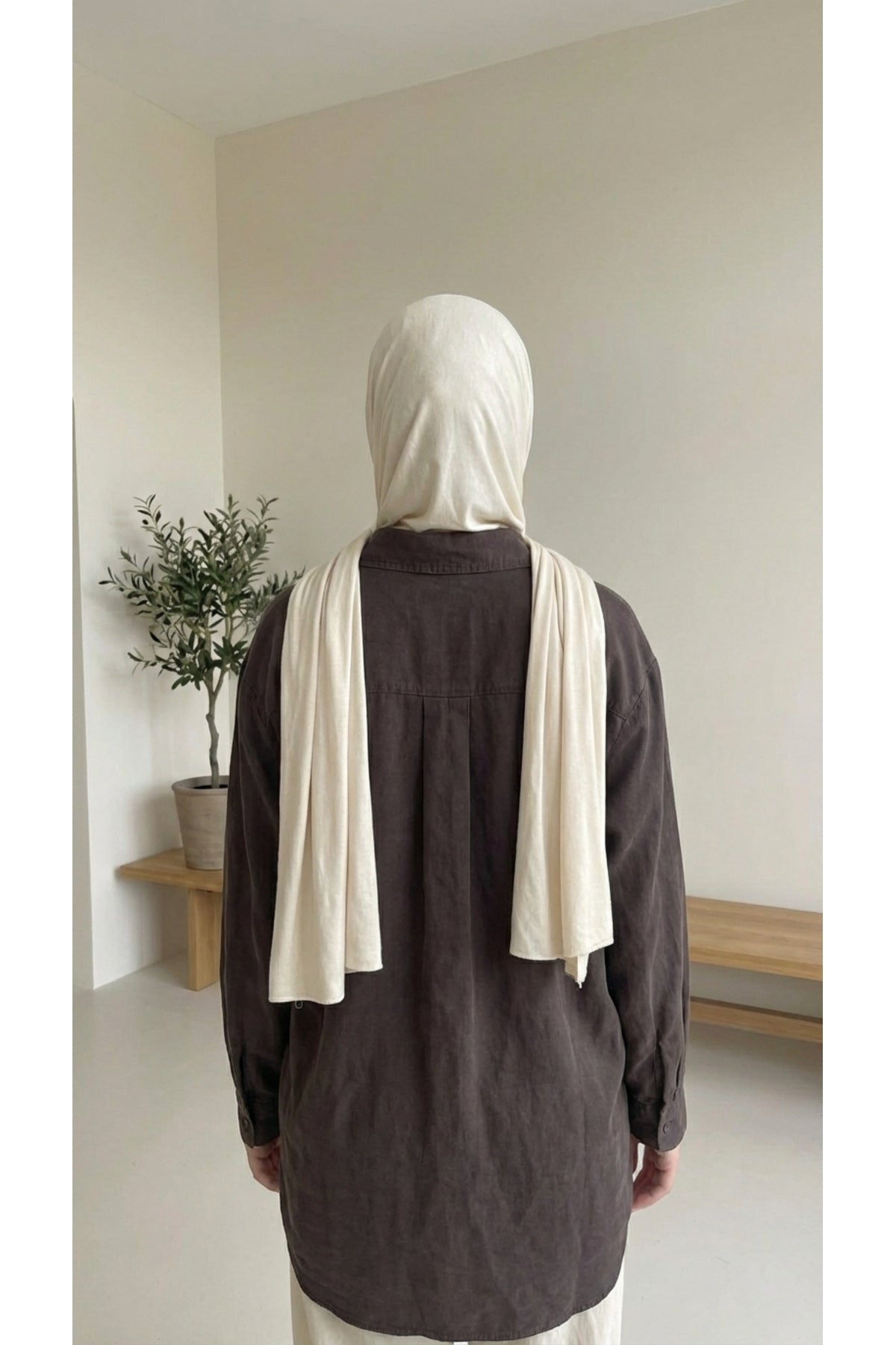 Tensel kumaş Tunik - LVR008 - Kahverengi