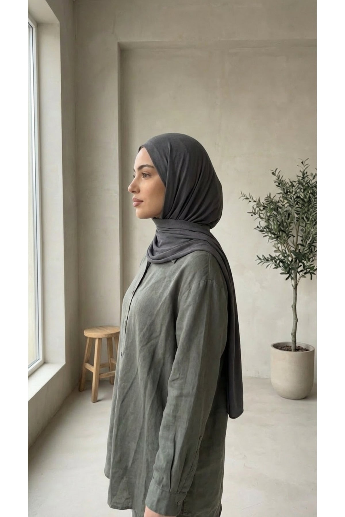 Tensel kumaş Tunik - LVR008 - Haki