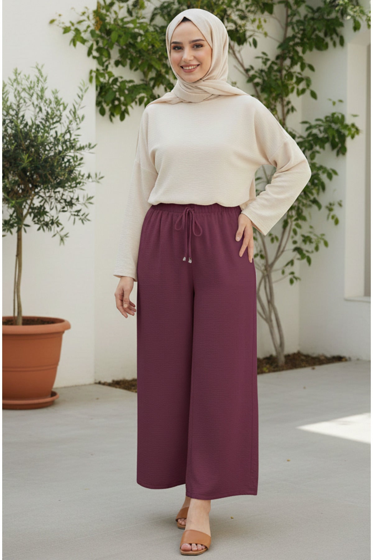 Beli Lastikli Ayrobin Pantolon - LVR005 - Lila