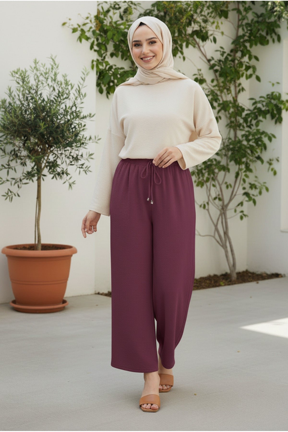 Beli Lastikli Ayrobin Pantolon - LVR005 - Lila