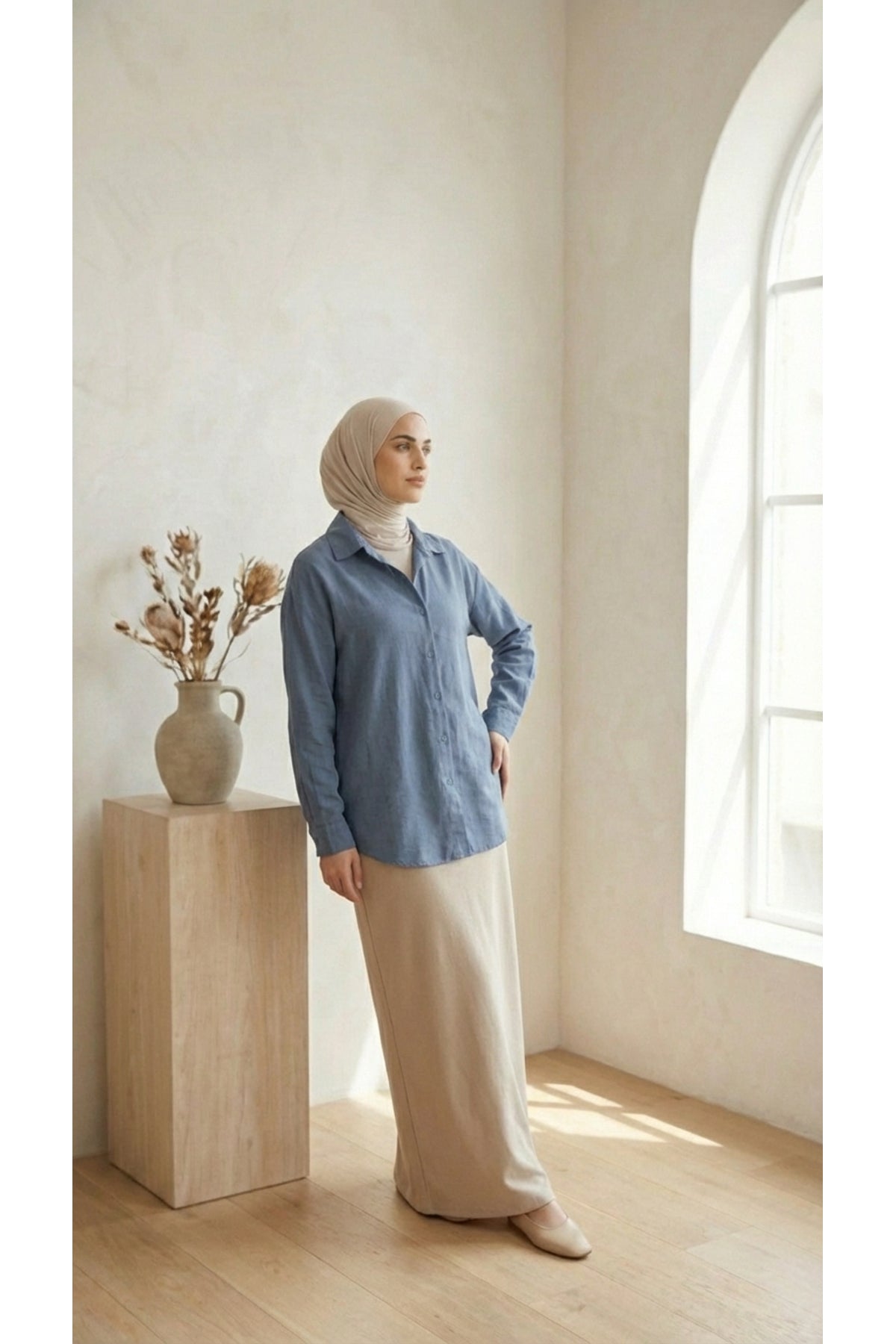 Tensel kumaş Tunik - LVR008 - Mavi