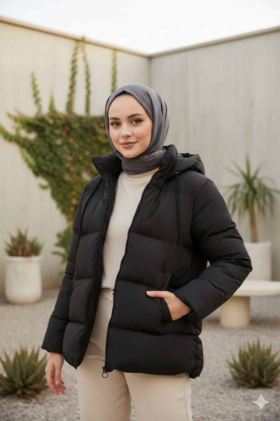 Kadın Şişme Mont - Siyah