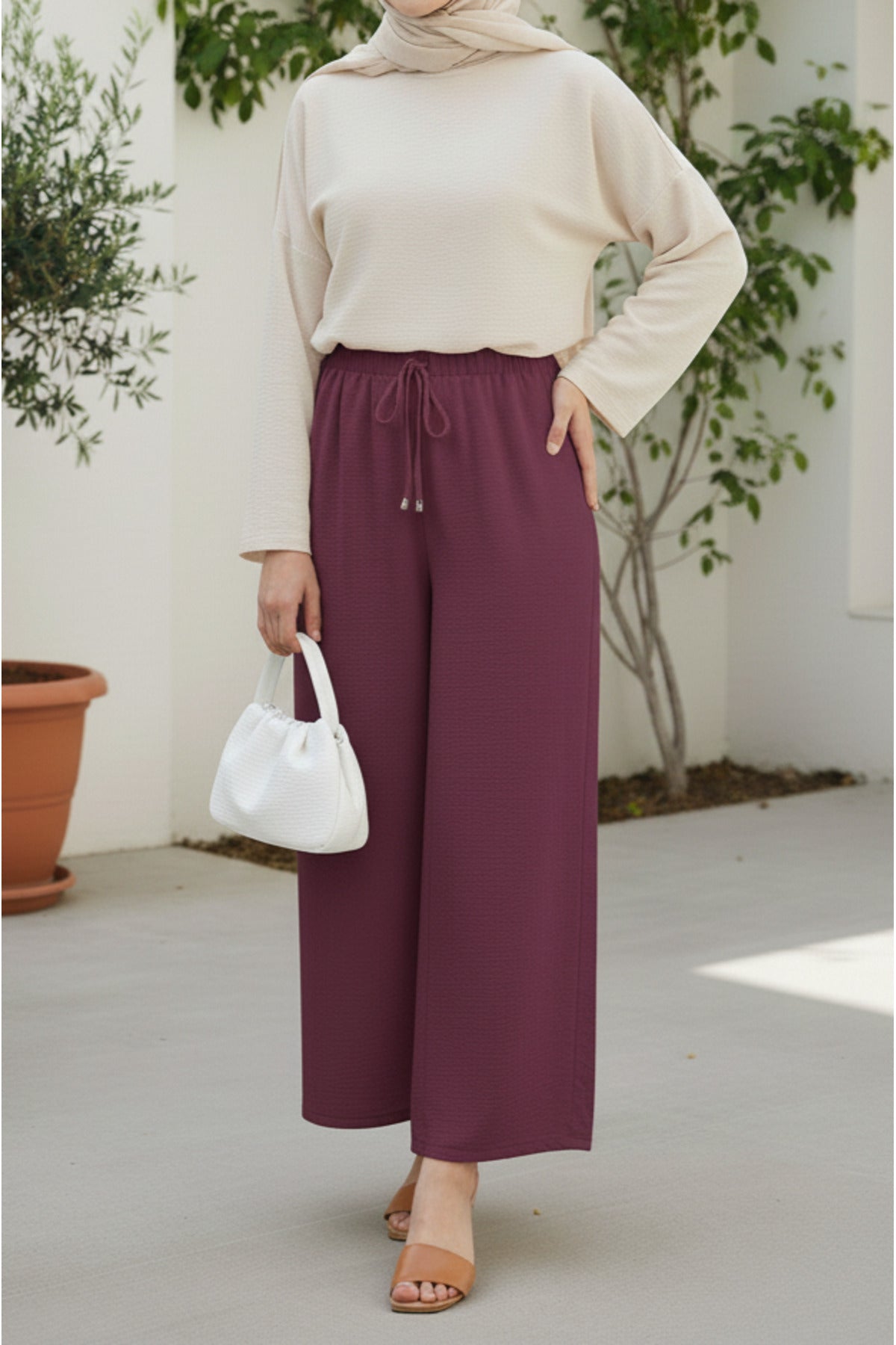 Beli Lastikli Ayrobin Pantolon - LVR005 - Lila