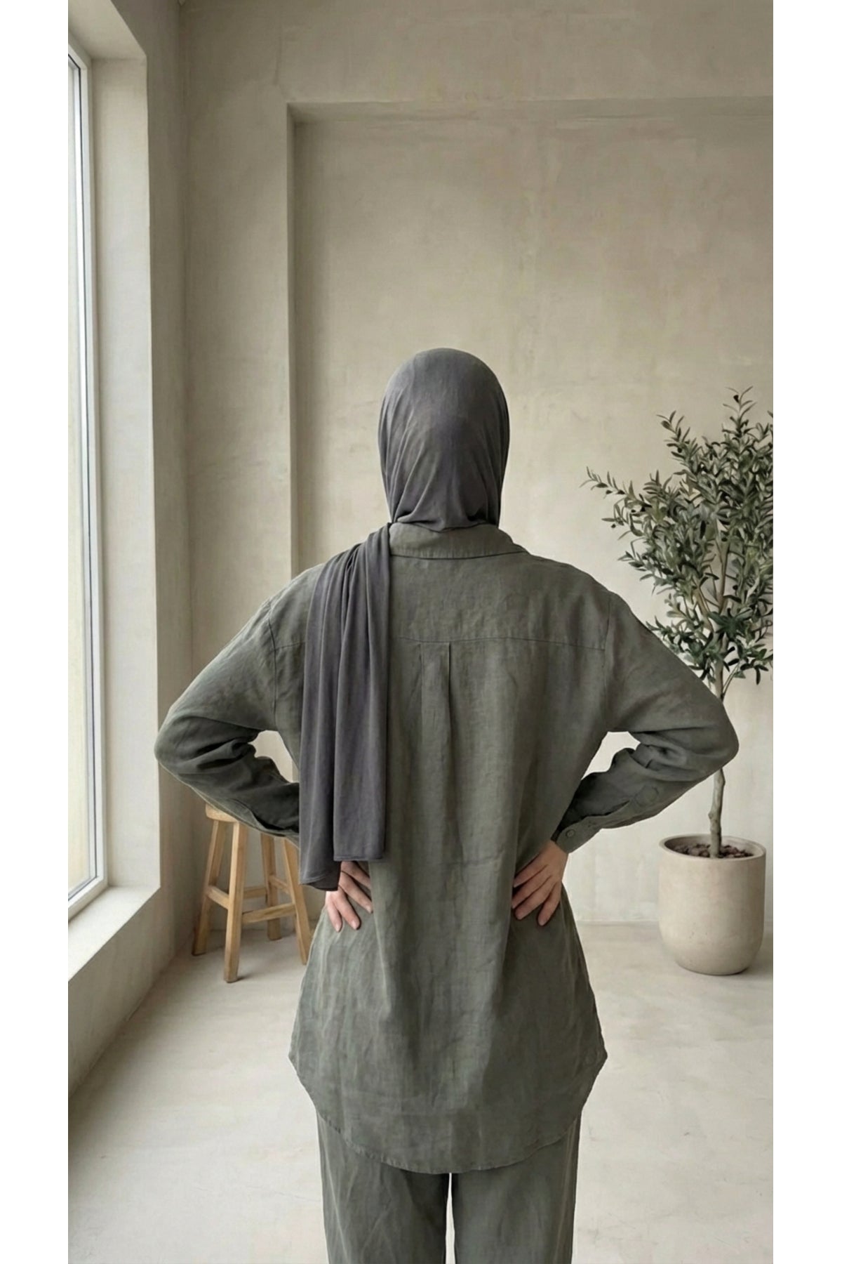Tensel kumaş Tunik - LVR008 - Haki