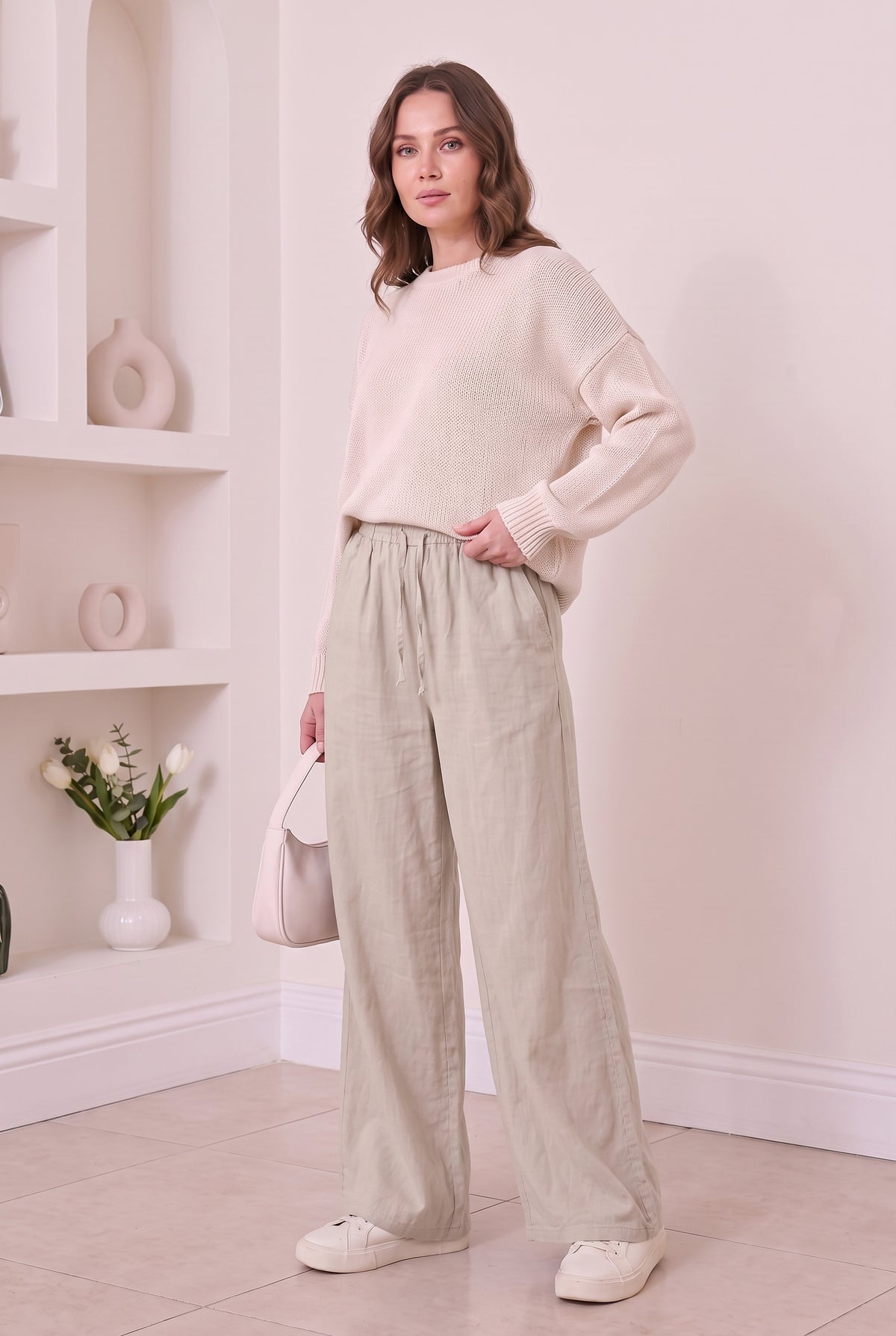 Beli Lastikli Tensel Pantolon
