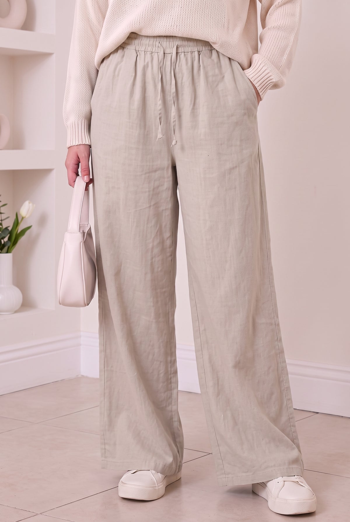 Beli Lastikli Tensel Pantolon